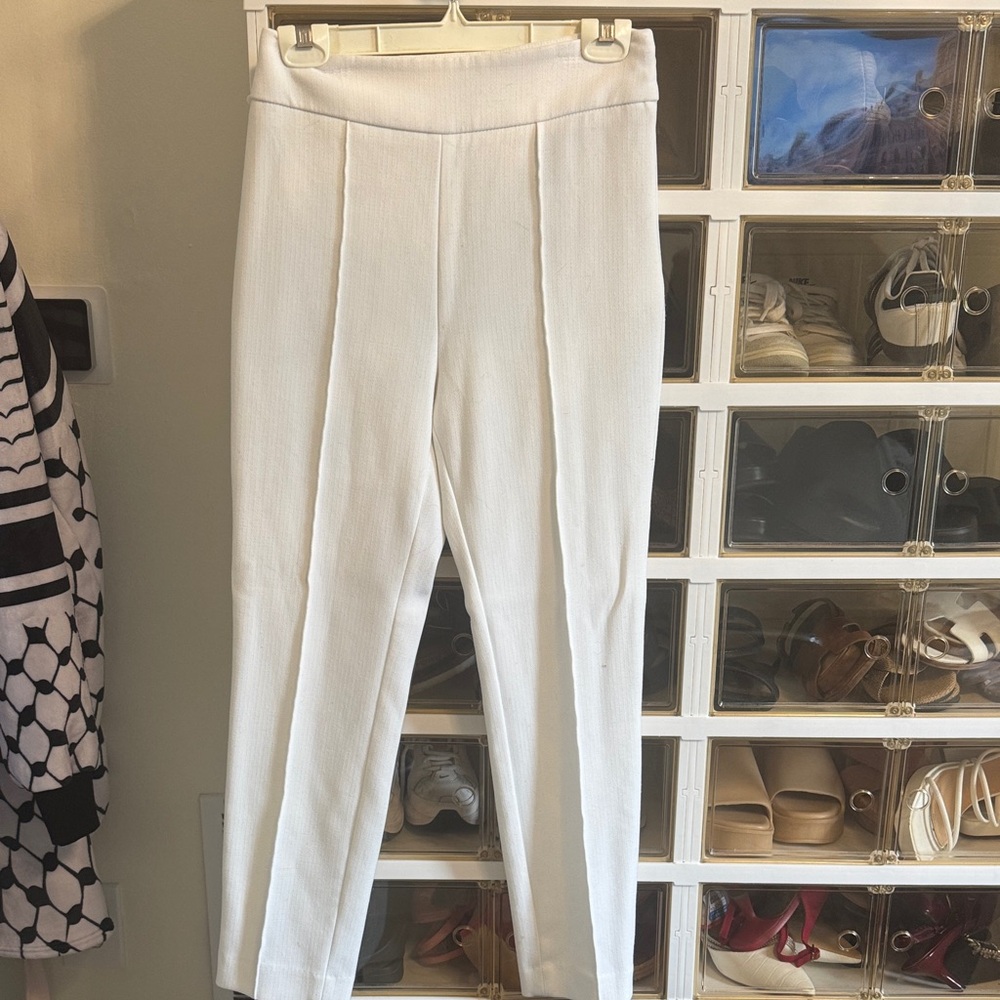 H&M White Cropped Women's Pants